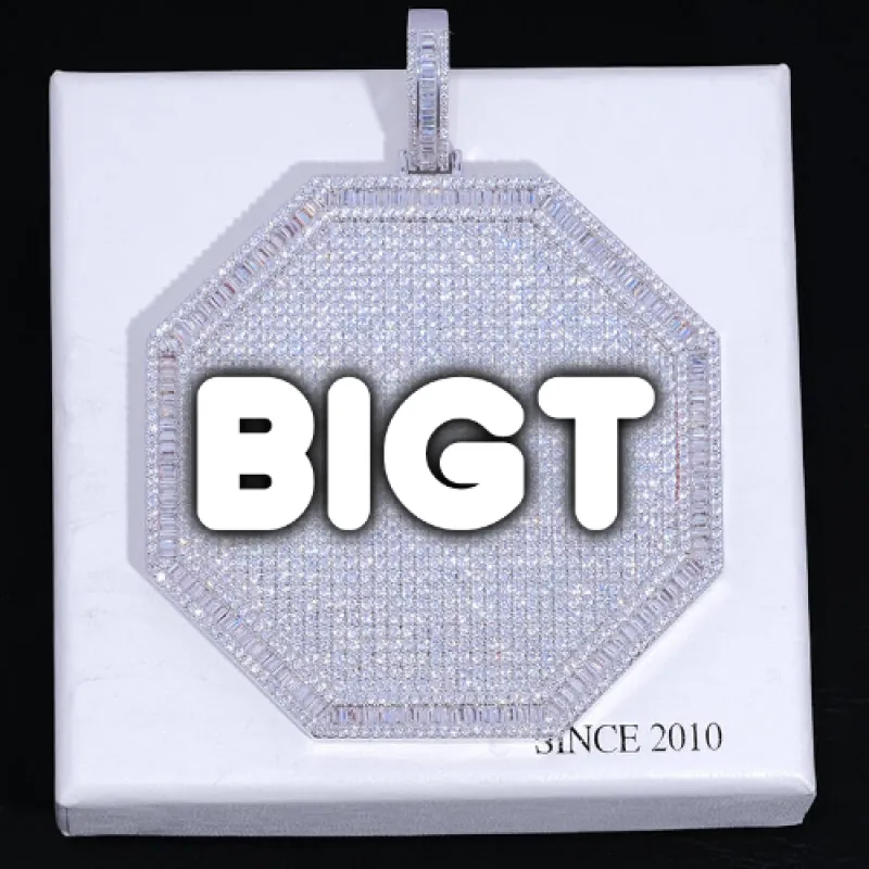 CUSTOM LETTER NECKLACE 3D BIG OCTAGON sold by The GUU Shop