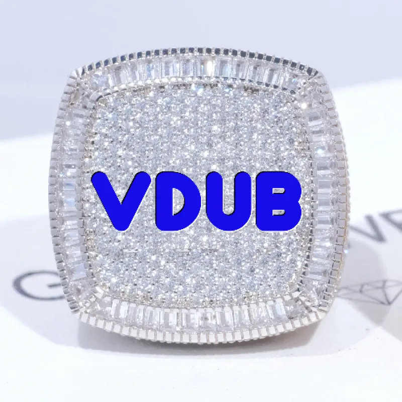CUSTOM LETTER 3D ICED RING sold by The GUU Shop