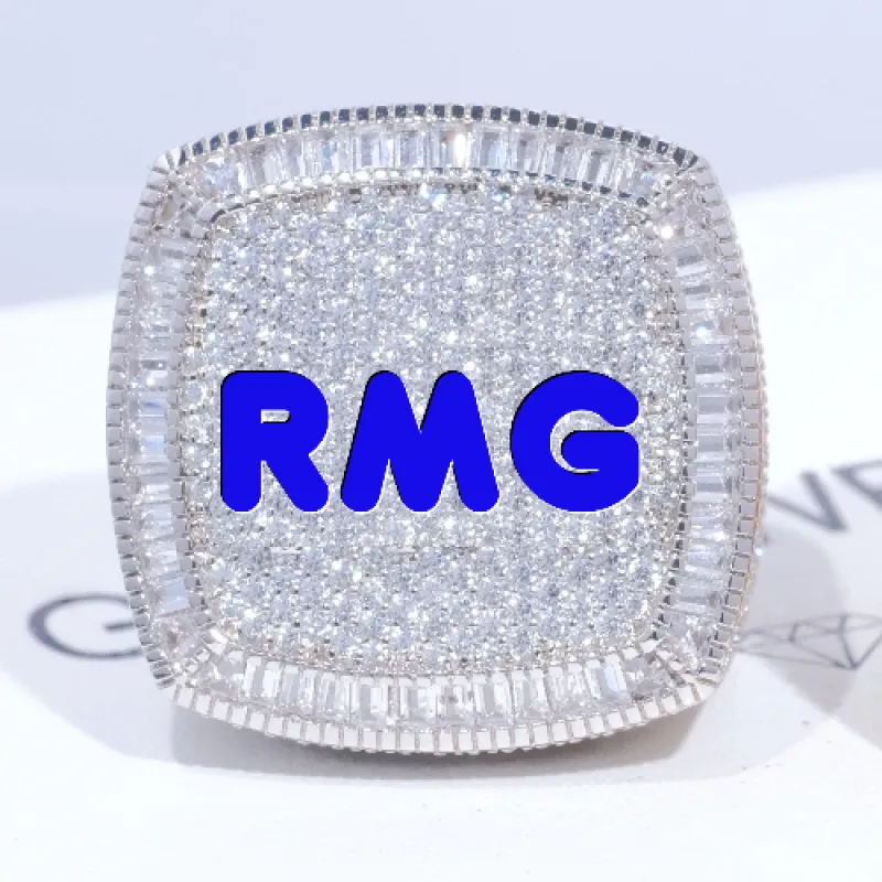 CUSTOM LETTER 3D ICED RING sold by The GUU Shop