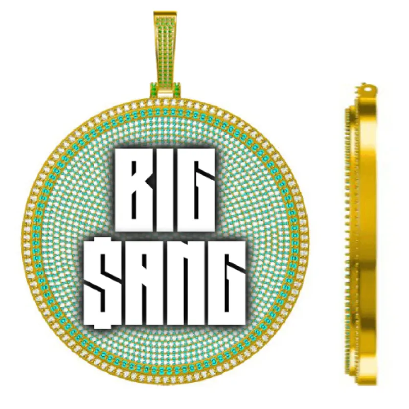 CUSTOM LETTER NECKLACE 3D BIG DISC sold by The GUU Shop