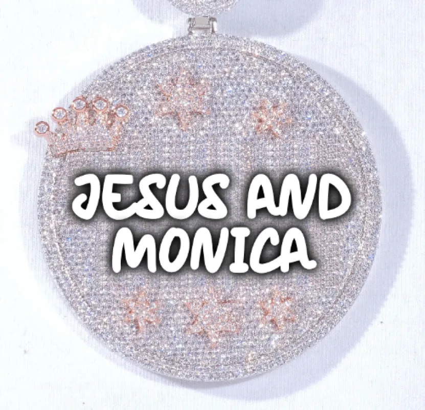 CUSTOM LETTER NECKLACE 3D BIG CROWN DISC sold by The GUU Shop