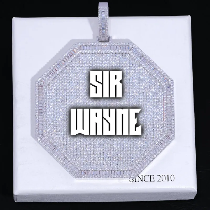 CUSTOM LETTER NECKLACE 3D BIG OCTAGON sold by The GUU Shop