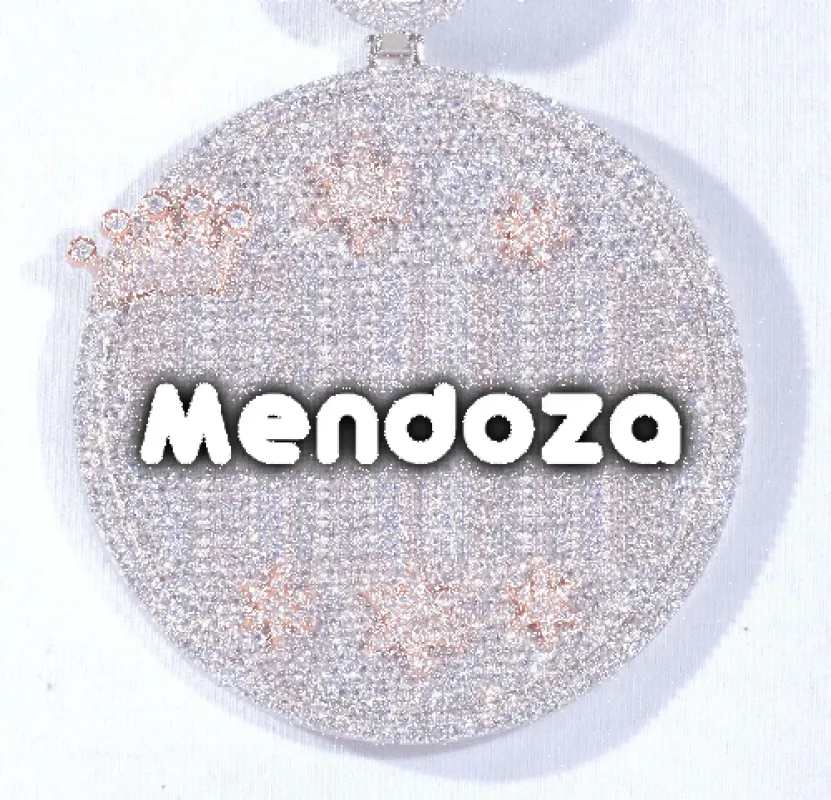 CUSTOM LETTER NECKLACE 3D BIG CROWN DISC sold by The GUU Shop