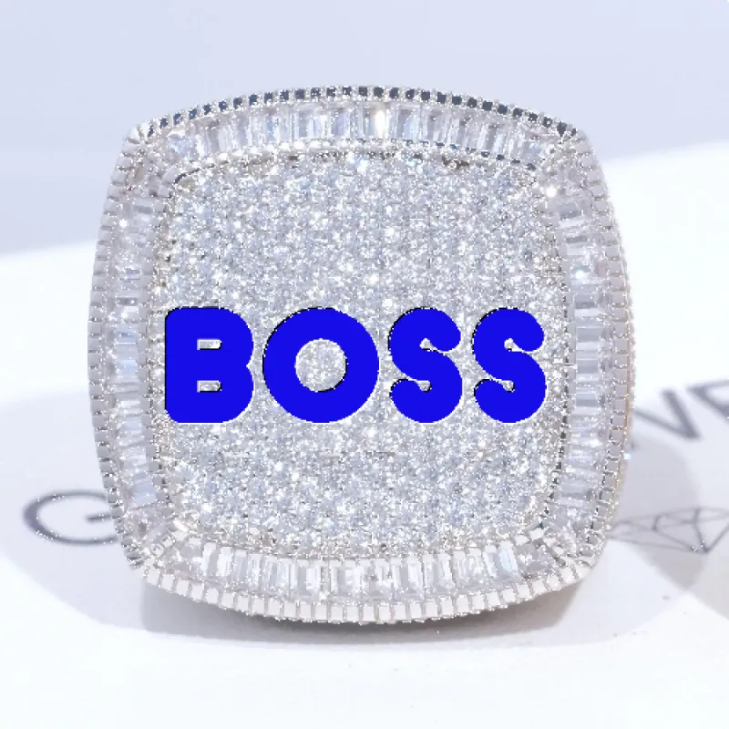 CUSTOM LETTER 3D ICED RING sold by The GUU Shop