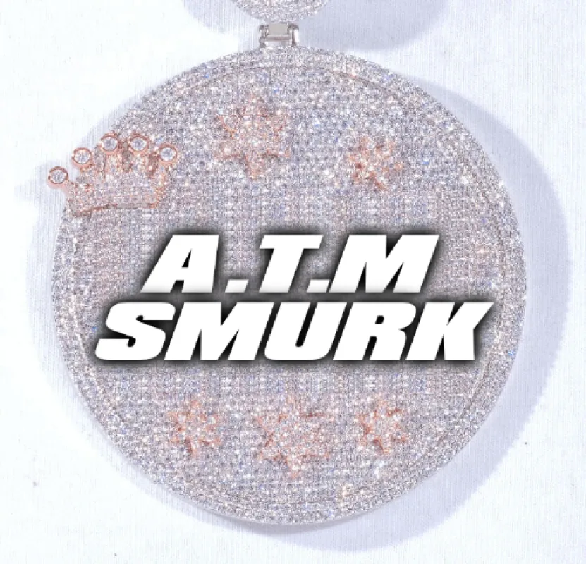 CUSTOM LETTER NECKLACE 3D BIG CROWN DISC sold by The GUU Shop