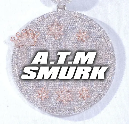 CUSTOM LETTER NECKLACE 3D BIG CROWN DISC sold by The GUU Shop