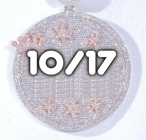 CUSTOM LETTER NECKLACE 3D BIG CROWN DISC sold by The GUU Shop