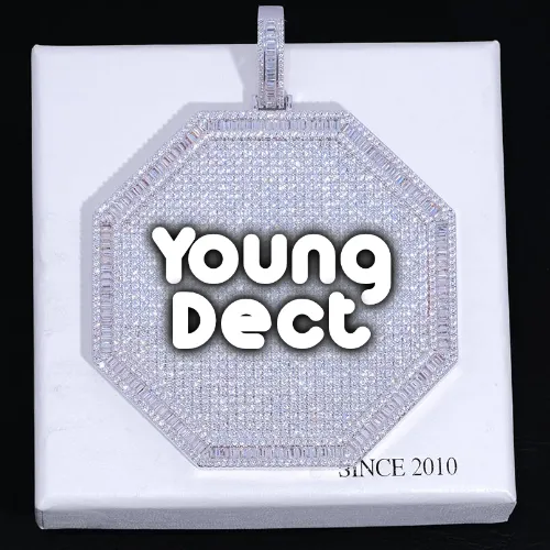 CUSTOM LETTER NECKLACE 3D BIG OCTAGON sold by The GUU Shop