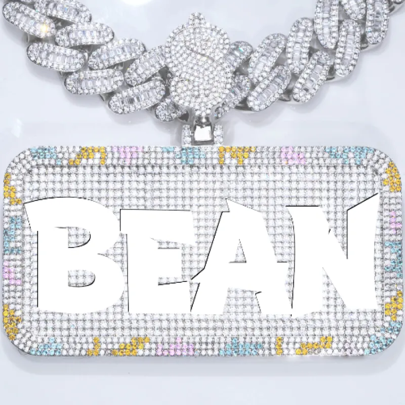 CUSTOM LETTER NECKLACE 3D COLORFUL SQUARE sold by The GUU Shop