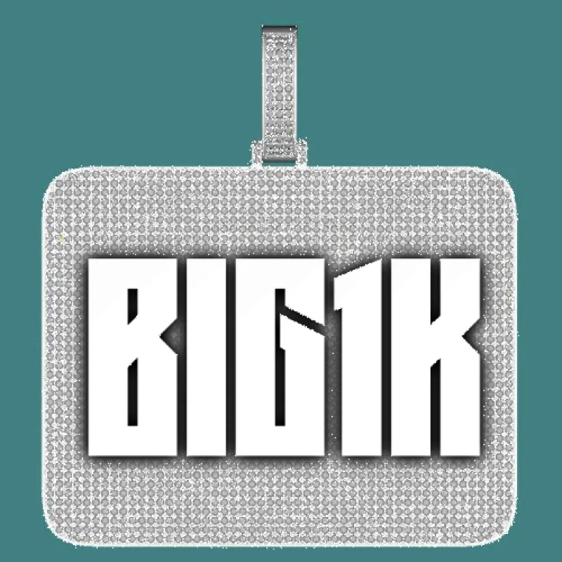 CUSTOM LETTER NECKLACE 3D BIG SQUARE sold by The GUU Shop