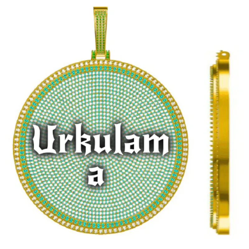 CUSTOM LETTER NECKLACE 3D BIG DISC made by The GUU Shop