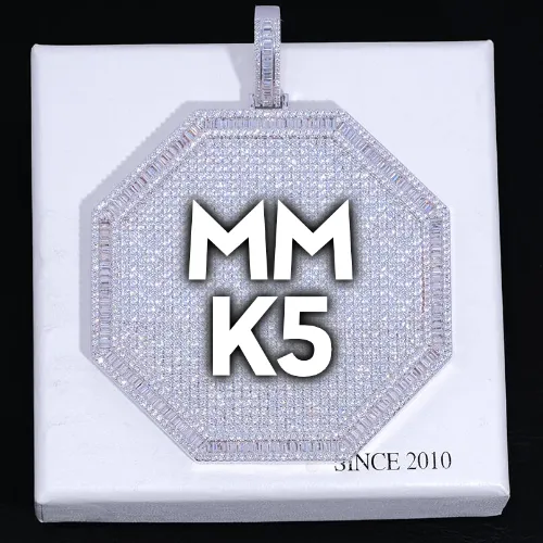 CUSTOM LETTER NECKLACE 3D BIG OCTAGON sold by The GUU Shop