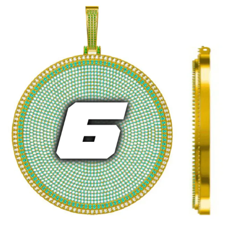 CUSTOM LETTER NECKLACE 3D BIG DISC sold by The GUU Shop