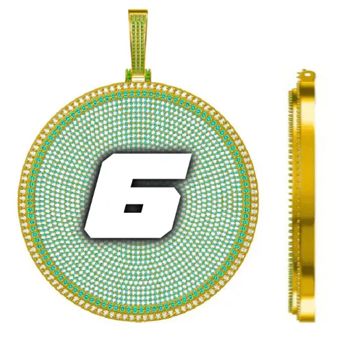 CUSTOM LETTER NECKLACE 3D BIG DISC sold by The GUU Shop