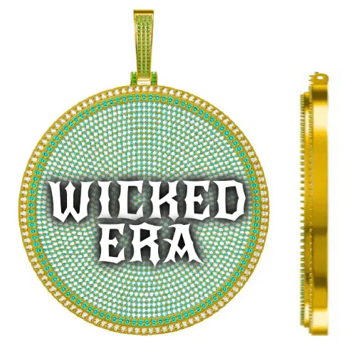 CUSTOM LETTER NECKLACE 3D BIG DISC sold by The GUU Shop