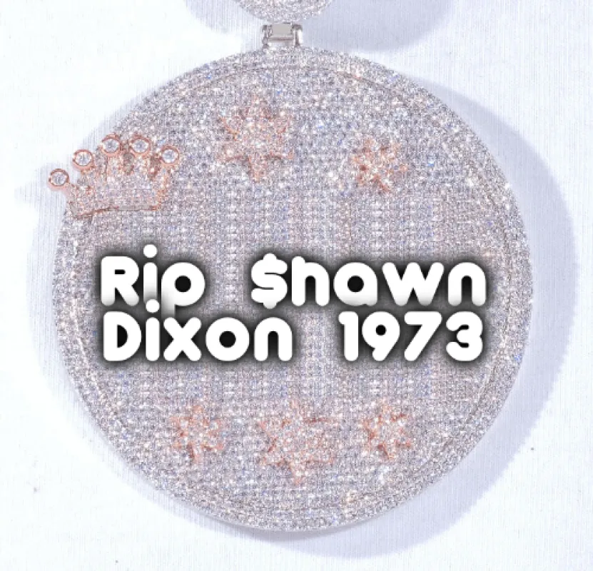 CUSTOM LETTER NECKLACE 3D BIG CROWN DISC sold by The GUU Shop