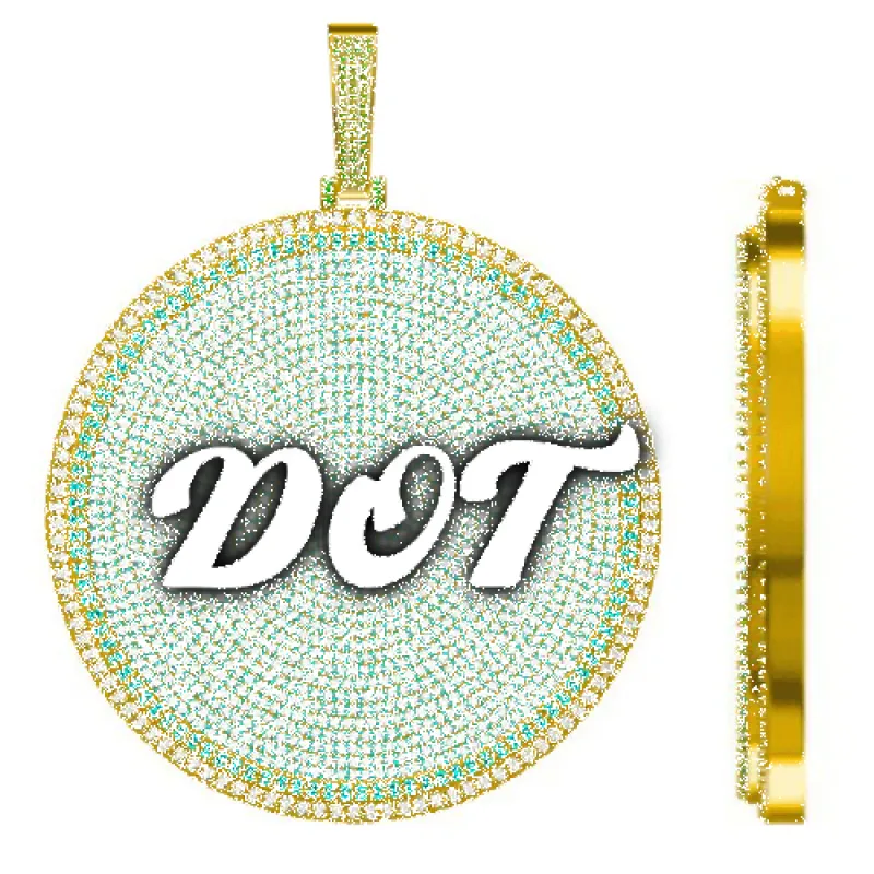 CUSTOM LETTER NECKLACE 3D BIG DISC sold by The GUU Shop