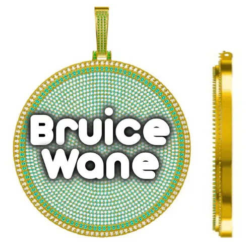 CUSTOM LETTER NECKLACE 3D BIG DISC sold by The GUU Shop