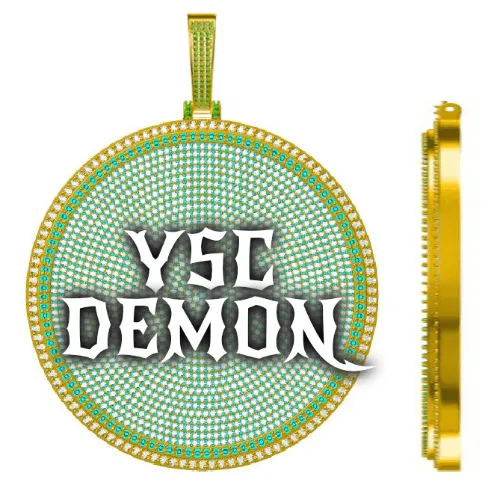 CUSTOM LETTER NECKLACE 3D BIG DISC sold by The GUU Shop