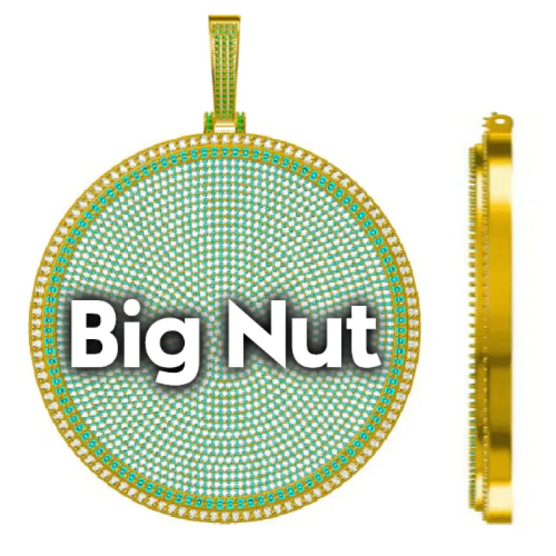 CUSTOM LETTER NECKLACE 3D BIG DISC sold by The GUU Shop