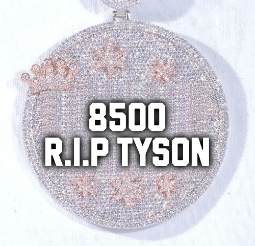 CUSTOM LETTER NECKLACE 3D BIG CROWN DISC sold by The GUU Shop