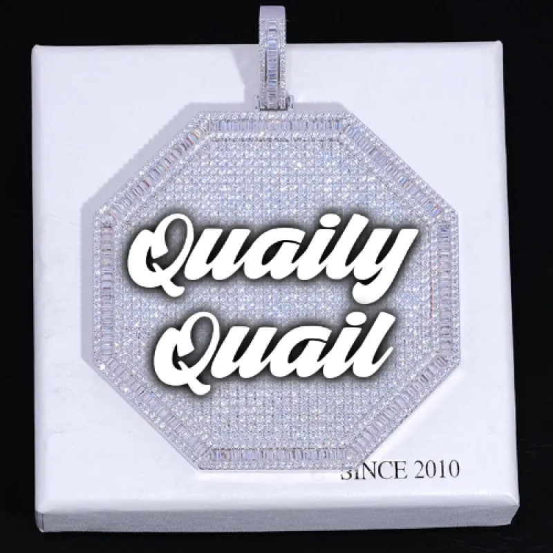 CUSTOM LETTER NECKLACE 3D BIG OCTAGON sold by The GUU Shop