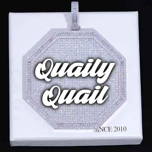 CUSTOM LETTER NECKLACE 3D BIG OCTAGON sold by The GUU Shop