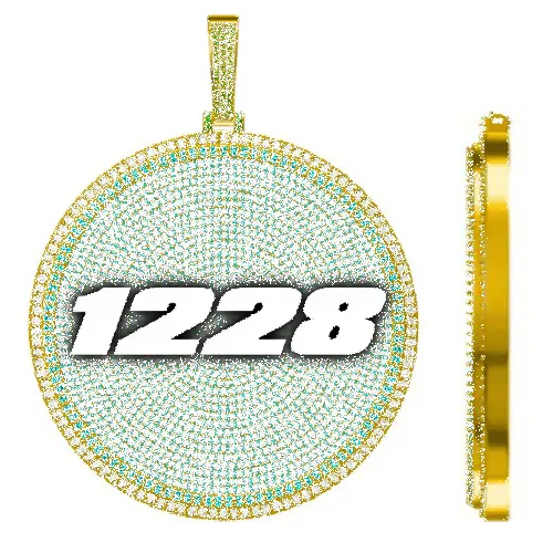 CUSTOM LETTER NECKLACE 3D BIG DISC sold by The GUU Shop