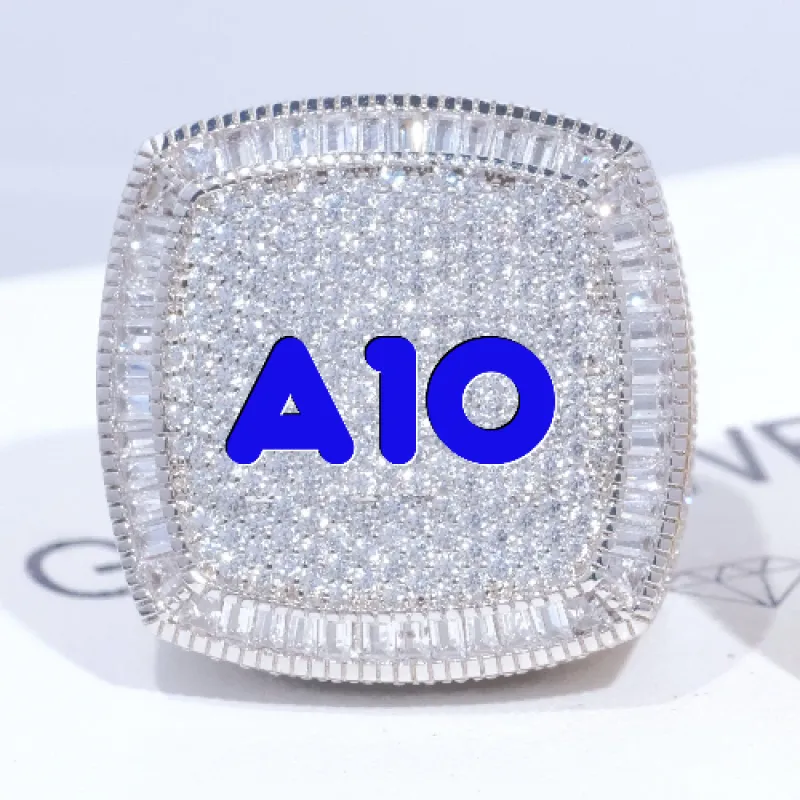 CUSTOM LETTER 3D ICED RING sold by The GUU Shop