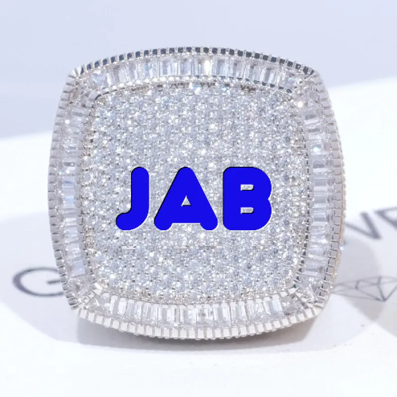 CUSTOM LETTER 3D ICED RING sold by The GUU Shop