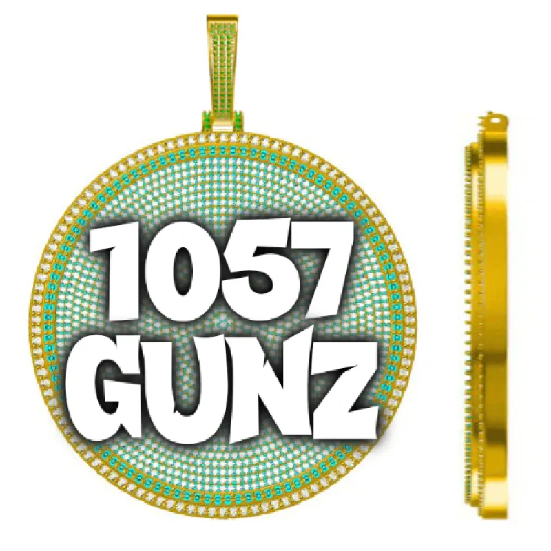 CUSTOM LETTER NECKLACE 3D BIG DISC sold by The GUU Shop