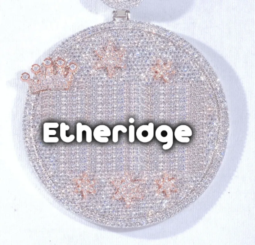 CUSTOM LETTER NECKLACE 3D BIG CROWN DISC sold by The GUU Shop