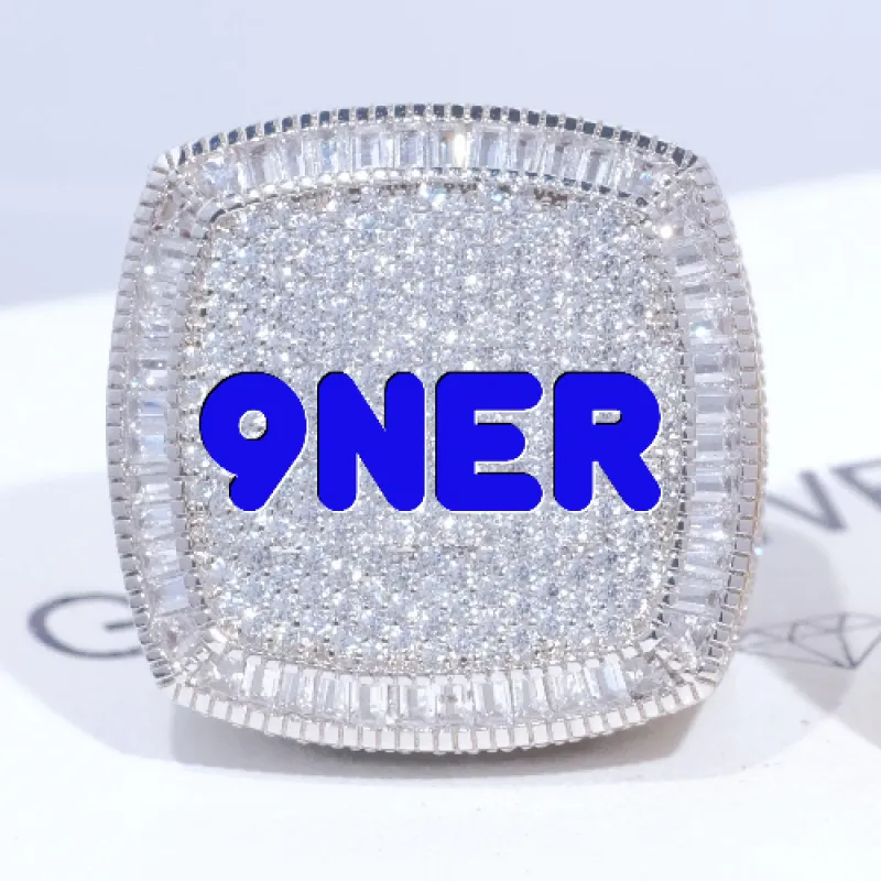 CUSTOM LETTER 3D ICED RING sold by The GUU Shop