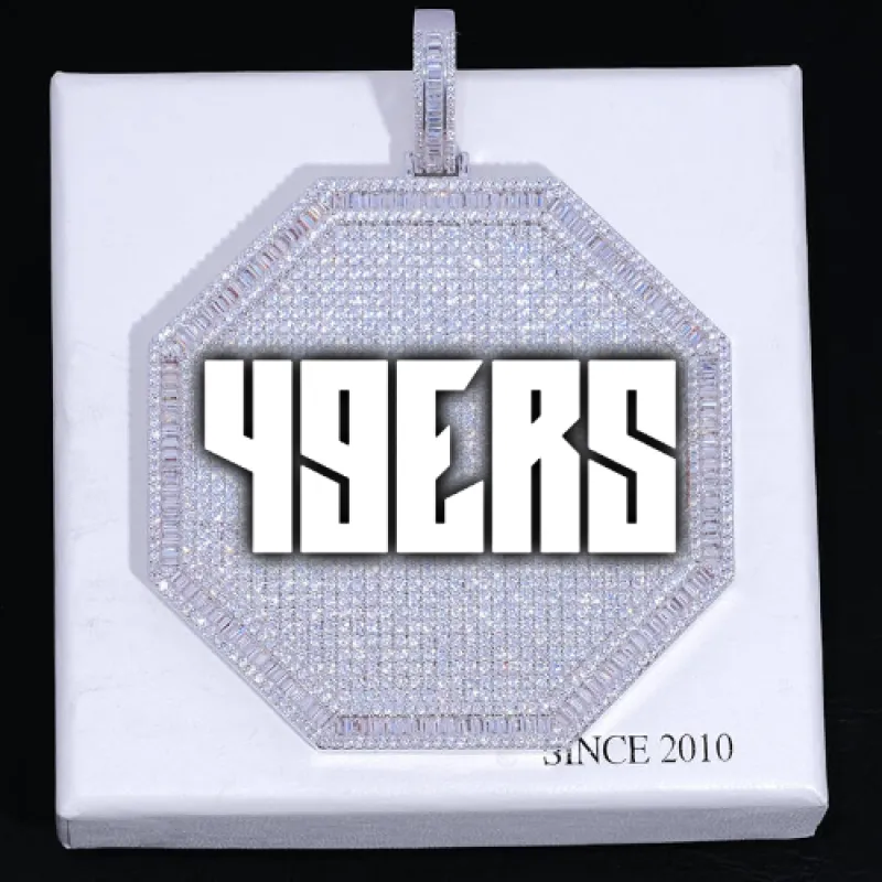 CUSTOM LETTER NECKLACE 3D BIG OCTAGON sold by The GUU Shop