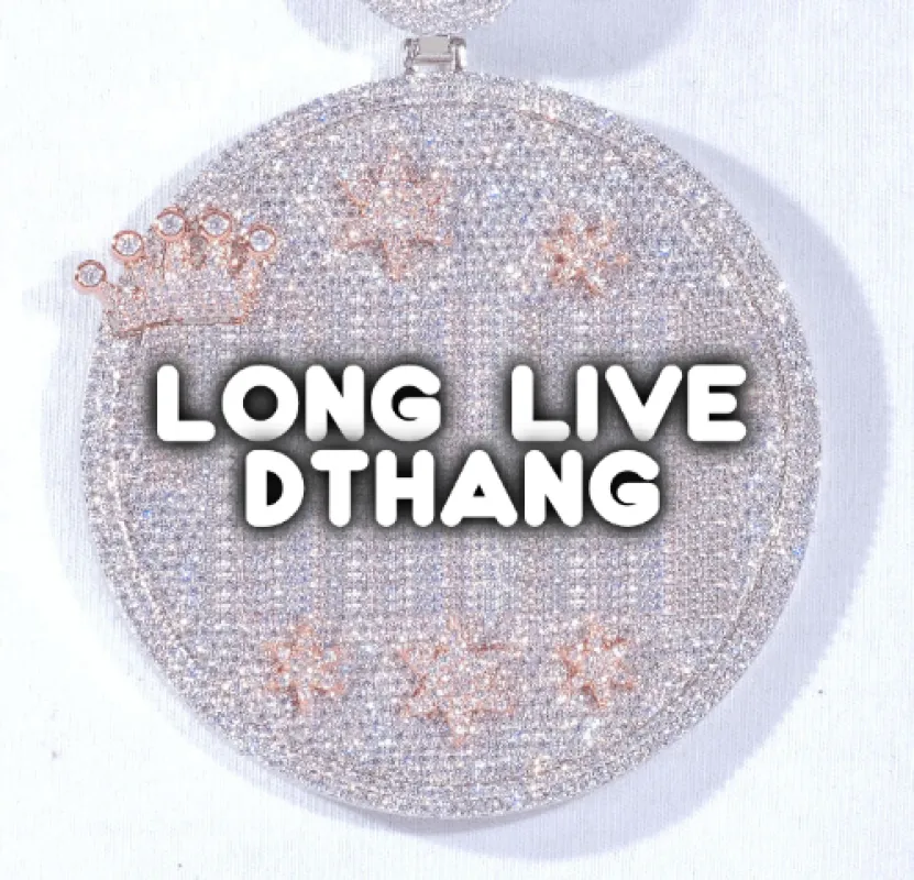 CUSTOM LETTER NECKLACE 3D BIG CROWN DISC sold by The GUU Shop