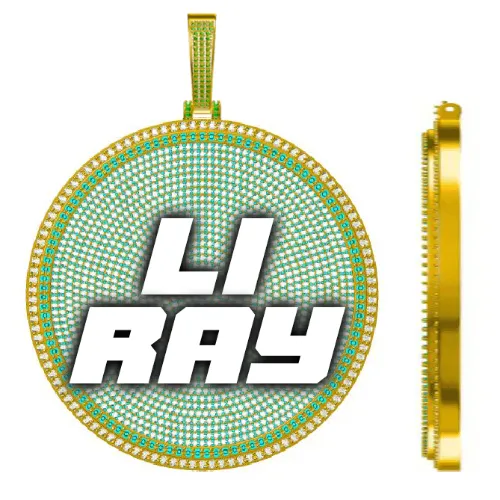 CUSTOM LETTER NECKLACE 3D BIG DISC sold by The GUU Shop