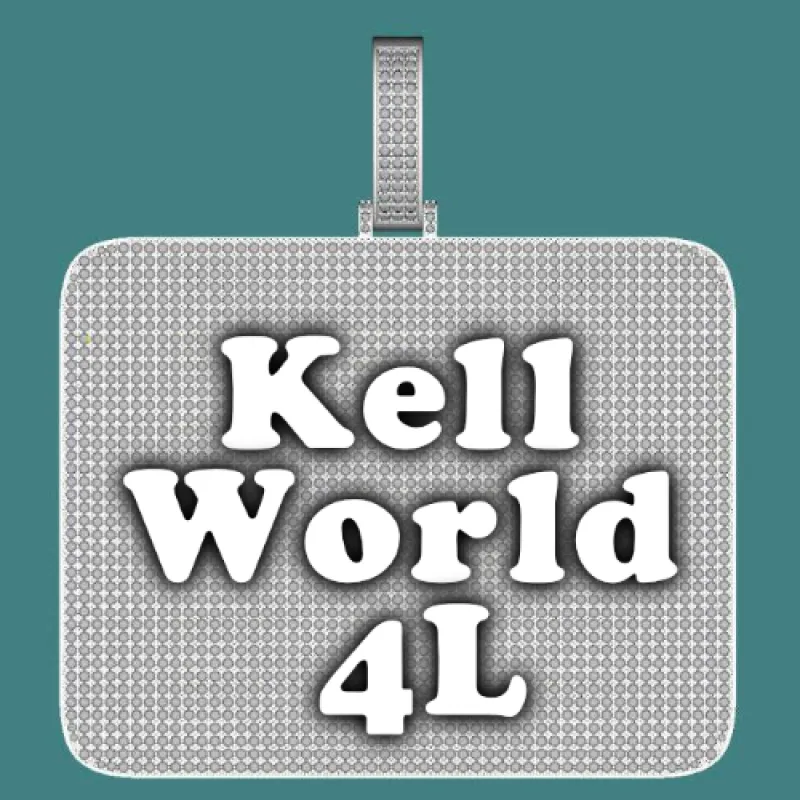 CUSTOM LETTER NECKLACE 3D BIG SQUARE sold by The GUU Shop