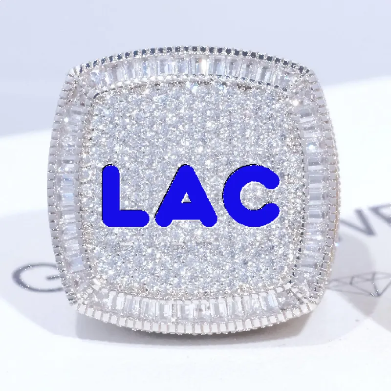 CUSTOM LETTER 3D ICED RING sold by The GUU Shop