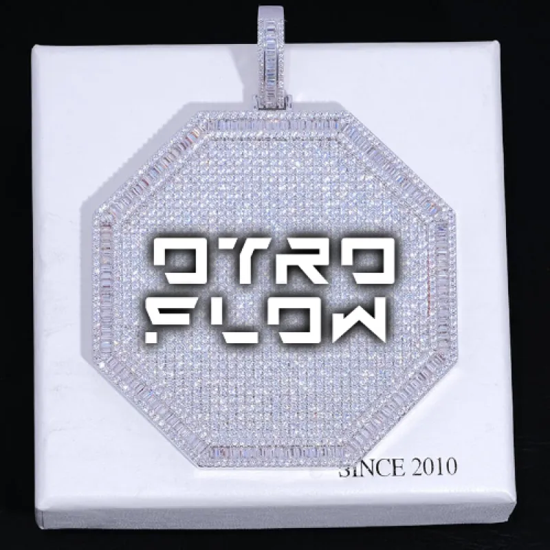 CUSTOM LETTER NECKLACE 3D BIG OCTAGON sold by The GUU Shop
