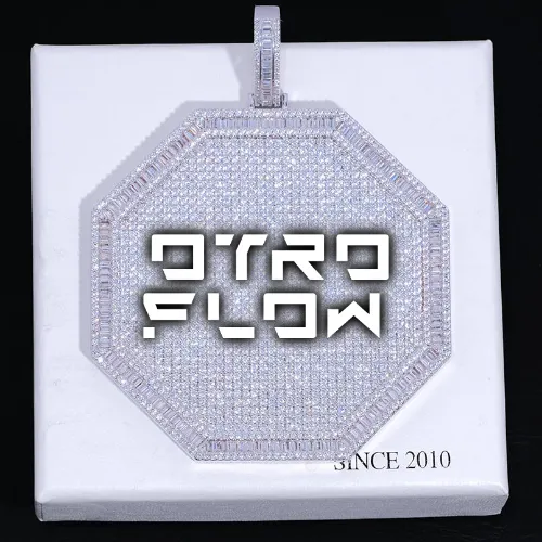 CUSTOM LETTER NECKLACE 3D BIG OCTAGON sold by The GUU Shop