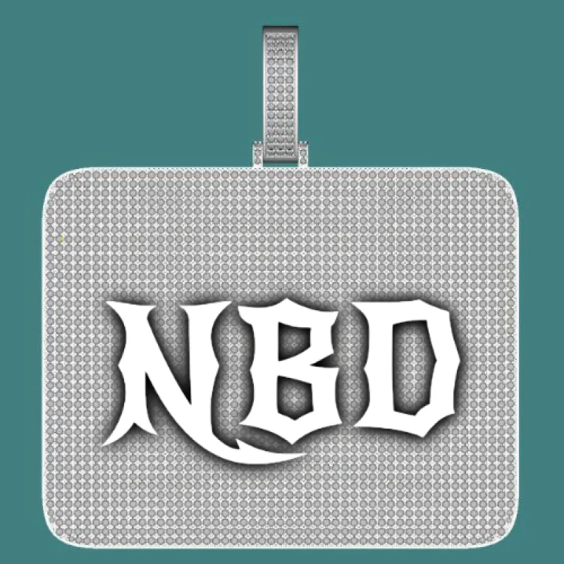 CUSTOM LETTER NECKLACE 3D BIG SQUARE sold by The GUU Shop