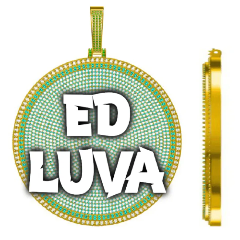 CUSTOM LETTER NECKLACE 3D BIG DISC sold by The GUU Shop