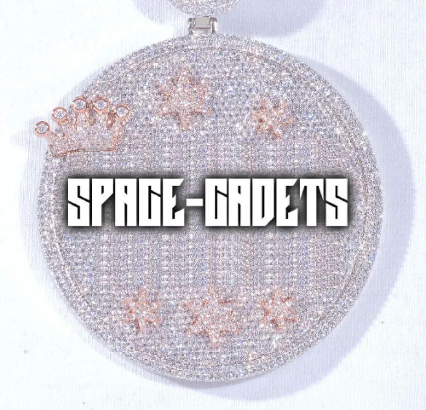 CUSTOM LETTER NECKLACE 3D BIG CROWN DISC sold by The GUU Shop