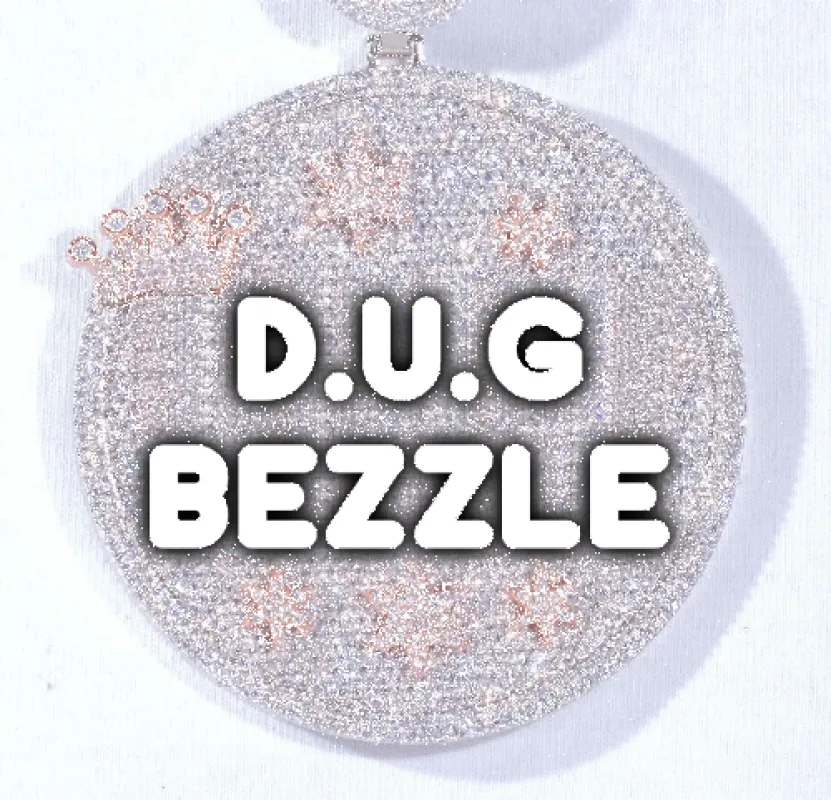 CUSTOM LETTER NECKLACE 3D BIG CROWN DISC sold by The GUU Shop