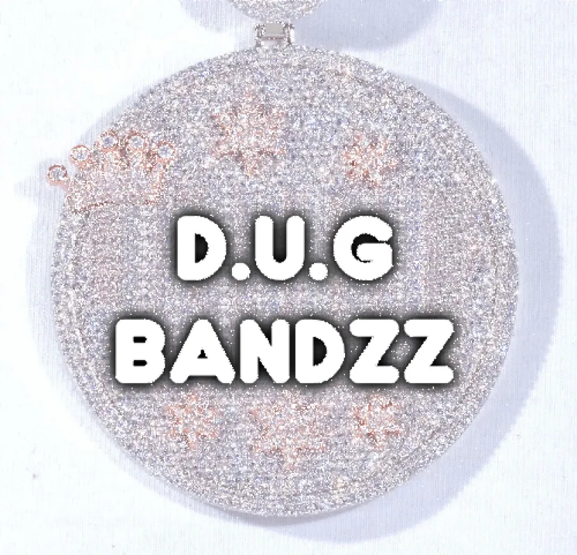 CUSTOM LETTER NECKLACE 3D BIG CROWN DISC sold by The GUU Shop