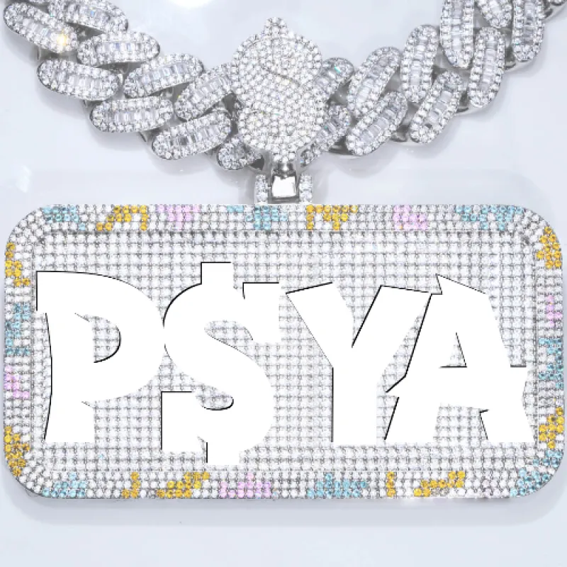 CUSTOM LETTER NECKLACE 3D COLORFUL SQUARE sold by The GUU Shop