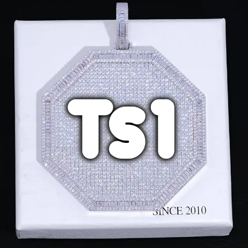 CUSTOM LETTER NECKLACE 3D BIG OCTAGON sold by The GUU Shop