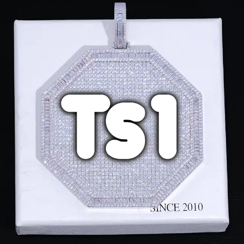 CUSTOM LETTER NECKLACE 3D BIG OCTAGON sold by The GUU Shop