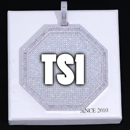 CUSTOM LETTER NECKLACE 3D BIG OCTAGON sold by The GUU Shop