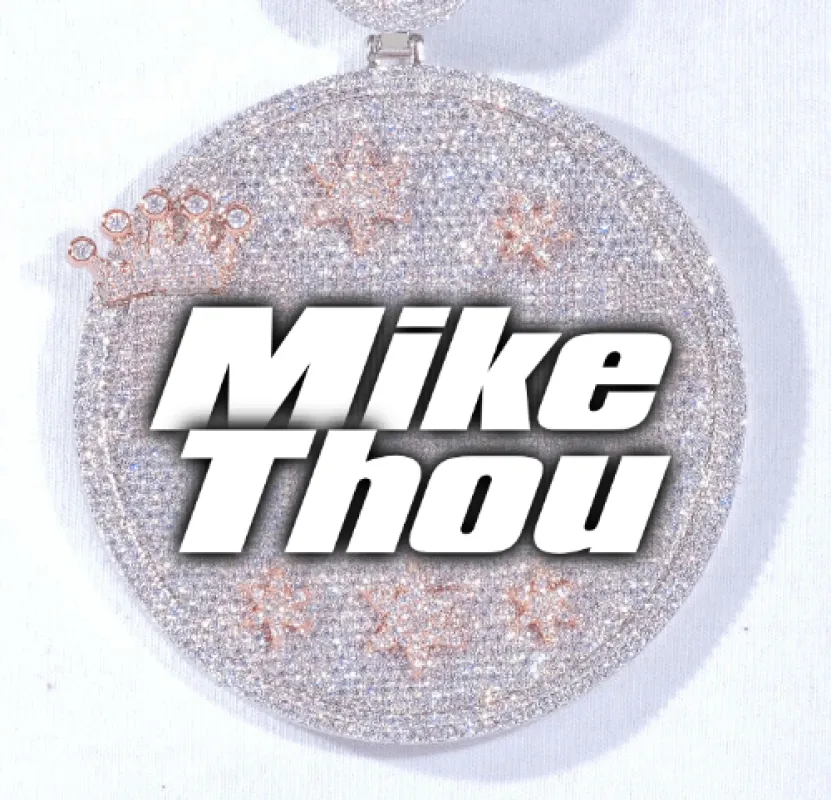 CUSTOM LETTER NECKLACE 3D BIG CROWN DISC sold by The GUU Shop